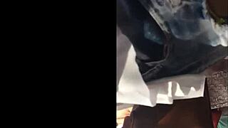 blonde's juicy ass hidden in candid voyeur shot, amateurs capture the moment