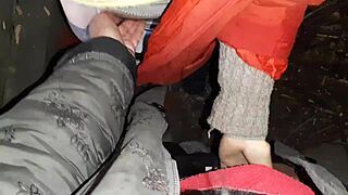 our autumn romantic moment in a hut with lesbian illusion girls