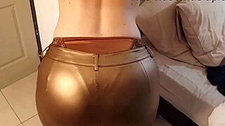 french amateur in satin lingerie gets bent over for doggystyle fuck in jeans on toilet 😈