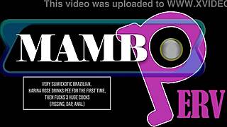 Slim Exotic Brazilian Karina Rose Drinks Pee First Time Then Fucks Three Huge Cocks