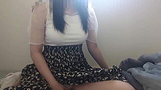 After returning home, uncontrollable urges lead to sweet solo play on the blanket