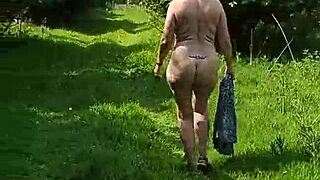 Naughty Housewife Walks Naked In Botanical Gardens!