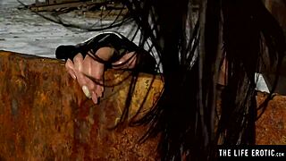 Perfect hispanic teen masturbates hard with fingers in desert reaching wild orgasm