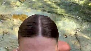 I got the best blowjob with cum on face and tits from a stranger on the beach