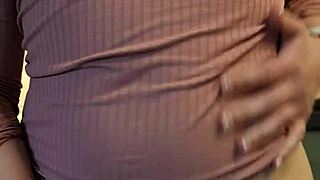 Chubby blonde housewife masturbates with womanizer vibrator in close up. She moans to mind blowing swollen pussy orgasm.