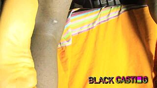 tiny 18+ teen takes big black cock ride for quick lunch thrill