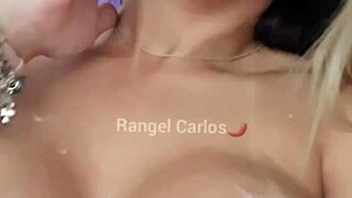 As a Brunette Pornstar, I Suck His Cock, Take a Cumshot on My Tits, Then Lick Every Drop in Liquid Lunch Style