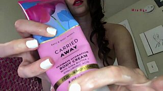 Hairy Pussy Lotion Tease With Perfect Body Nude