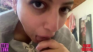 Latina babyluna939 loves sucking cock first thing in the morning, swallowing every drop for breakfast