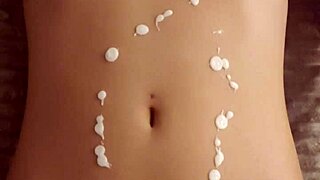 Massaging busty cousin's tits and pussy with masturbation