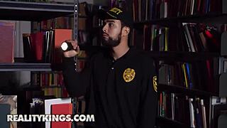 College students selina bentz and kai get caught in the library