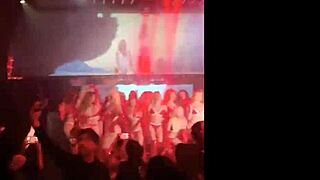 Pornstars striptease in thongs, ripping clothes