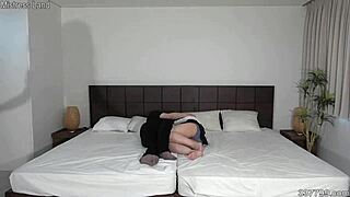 Asian couple gets cuckolded by Japanese mistress with boyfriend kissing and nipple play