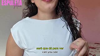 My naughty neighbor guides me through a handjob