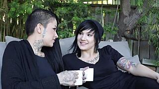 Beautiful Tattooed Lesbo Girl Sucking And Licking Pussy, But What About The Ass