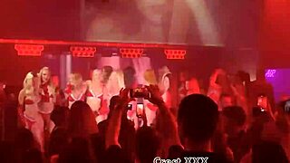 Pornstars striptease in thongs, ripping clothes