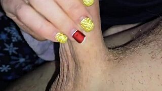 Overwhelmed By Dirty Talking Wife Slowly Jerking Off Husband's Dick In Homemade Video