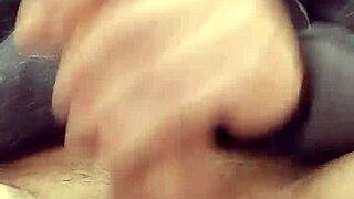 Masturbating huge loaded cock outdoors, flashing and cumming in the air