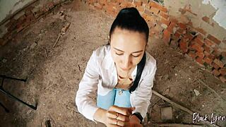 Pov Long Haired Teen 18+ Facefucked In Abandoned Building