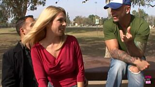 Gorgeous Blonde With Massive Tits Lets Herself Be Fucked In Front Of Her Partner