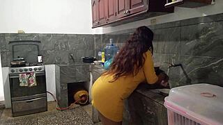 Latina Removes Bait From Stepbrother's Monster Cock For Homemade Blowjob In Kitchen