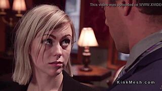 Two female slaves engage in bound submission and rough anal threesome.