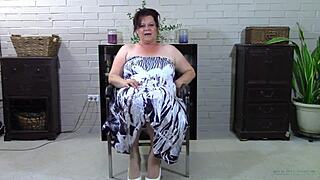 Mature BBW Milf Masturbates Big Tits And Pussy With Vibrator While Sharing Stories