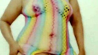 Breaking Gina's ass in missionary position.