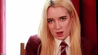 British student flashes upskirt in college lingerie for first time joi