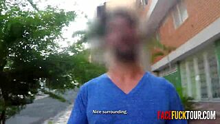 Horny Babe Allows Stranger to Deepthroat Her in Reality