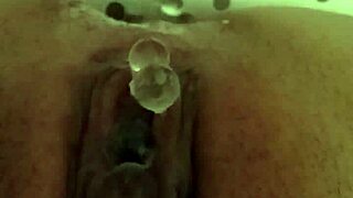 squirting whore pushes small eggs in bdsm
