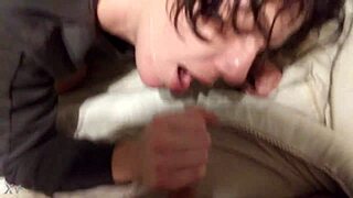 Cum explodes on pawg's face!