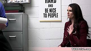 i saw this elegant brunette chick getting caught shoplifting