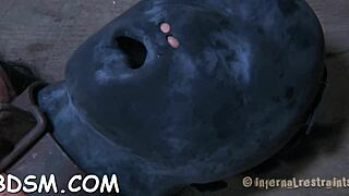 Restrained Slave Gets Her Naughty Slit Sucked Roughly!