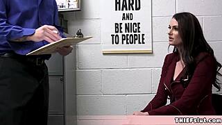 i saw this elegant brunette chick getting caught shoplifting