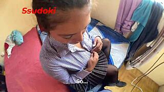 Visite La Casa De Mi Mejor Amigo Y Me Termine Encontrando A Su Hermanastra Terminamos Cogiendo Con Ella Mientras Él No Nos Ve Sub Eng