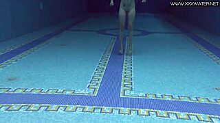 Horny Shy Brunette Babe Spreads Tight Pussy Underwater