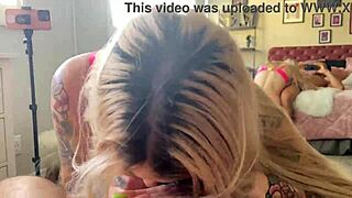 Kaylee Ryder, the tatted blonde bombshell, takes a huge cock in doggystyle and gets creampied!