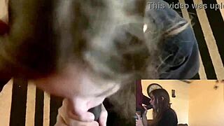 lesbian best friend sucks dick for a place to stay with dirty talk and choking