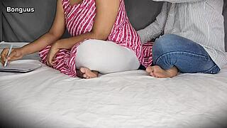 step daughter talks with step father for the first time at home