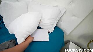 Cum-crazed step sis rips condom for better feel with Taylor Rae and Austin Pierce