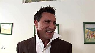 blonde honey blowing him with deepthroat doggystyle and gaping shaved pussy