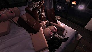 Mating Season For Two Bunnies Involves Rough 3some With Big Black Cock And Creampie