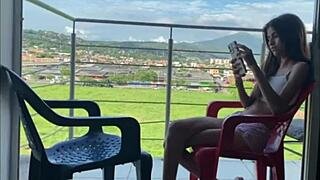 Watching the passage, my stepsister gets horny to take my big cock – full story with big tits?