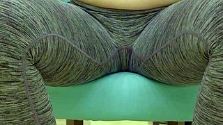 teen babe teases her sugar daddy during workout