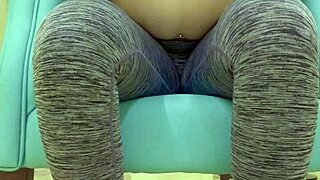 teen babe teases her sugar daddy during workout