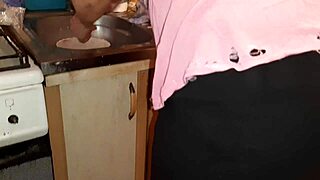 Stepmom Watches As I Masturbate Riskily In Kitchen