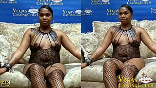 Bound ebony cutie screams in intense pov anal fucking