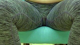 teen babe teases her sugar daddy during workout