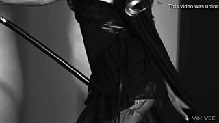 horny ebony witch inserts cane for double penetration teaser